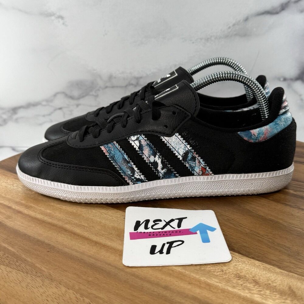 Men 7 fits Women 8.5-adidas Originals Samba Tie Dye Black Casual Low Top Sneaker